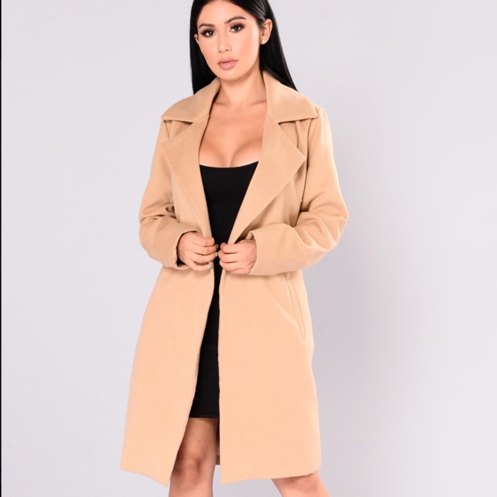 tan fashion nova coat